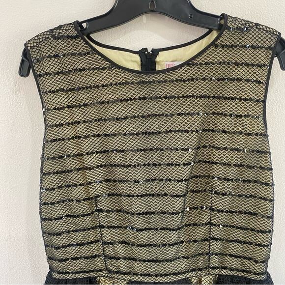 RED Valentino Sequin Mesh Tulle Mini Dress Black Nude IT 44 US 8 Party Glam - Picture 5 of 10